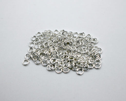 50 pieces, 4mm silver plated jump rings, open jump rings, silver connector, bulk silver jump rings,